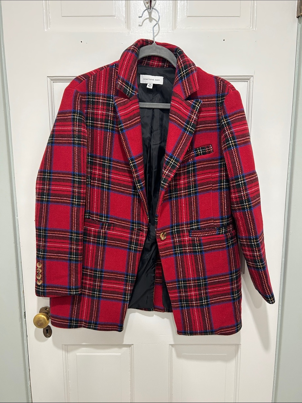 Crescent Red Plaid Pea blazer